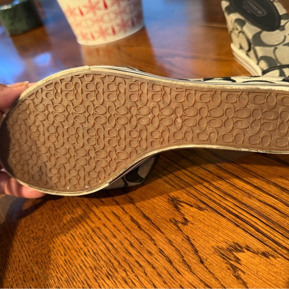 Coach wedge black and gray sandals signature logo - Picture 9 of 13